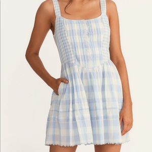 Love shack fantasy blue plaid dress size 6!